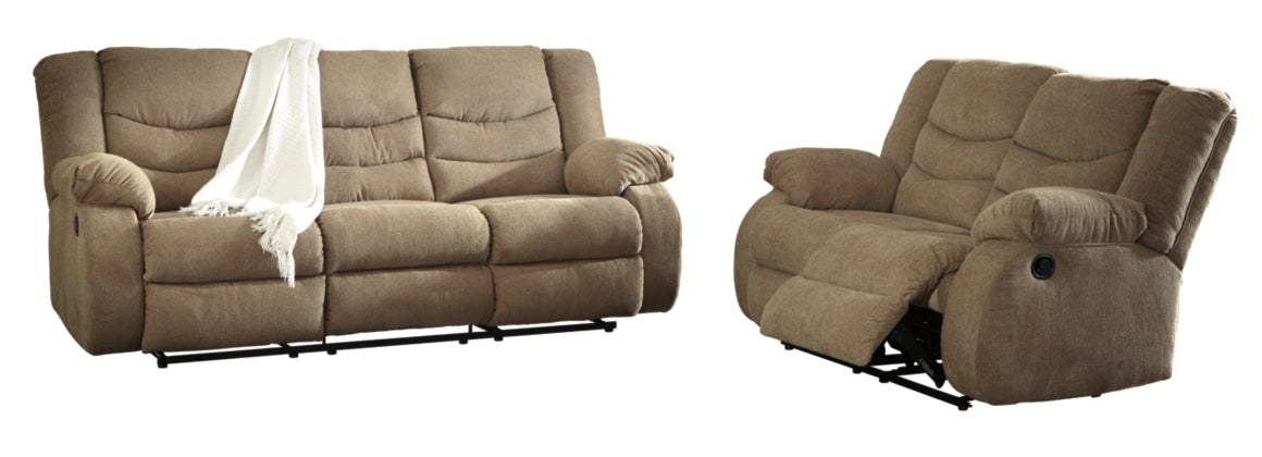 Tulen Manual Reclining Sofa and Loveseat Set- Mocha