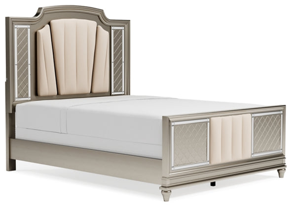 Chevanna Platinum Queen Upholstered Panel Bed