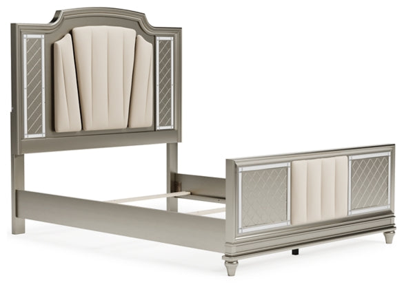 Chevanna Platinum Queen Upholstered Panel Bed